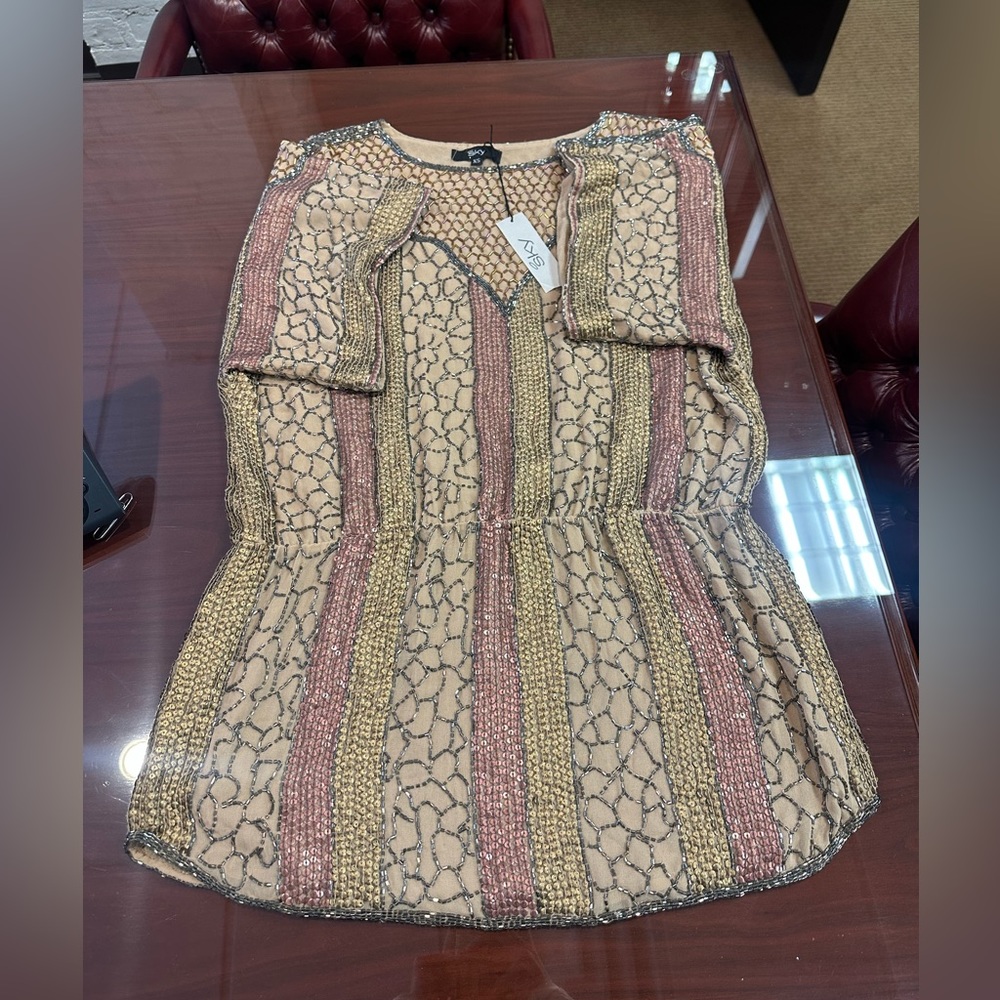 Sky Beaded Mini Dress/ Top